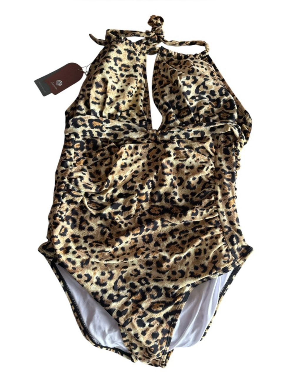 Smismivo NWT Women's Tummy Control Curvy Halter One Piece Swimsuit I Size:L - Picture 2 of 7
